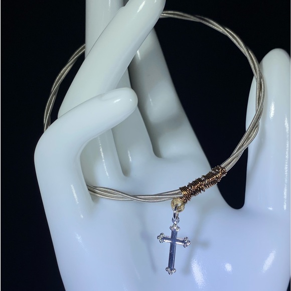 Guitar String and Cross Bracelet - Picture 3 of 3